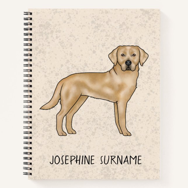 Carnet Labrador Retriever Labrador Jaune Chien et Nom Per (Devant)
