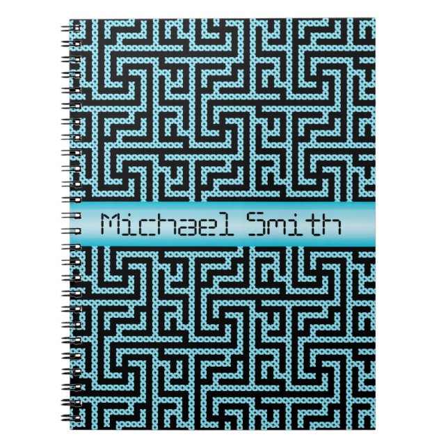Carnet Labyrinthe bleu et noir (Devant)