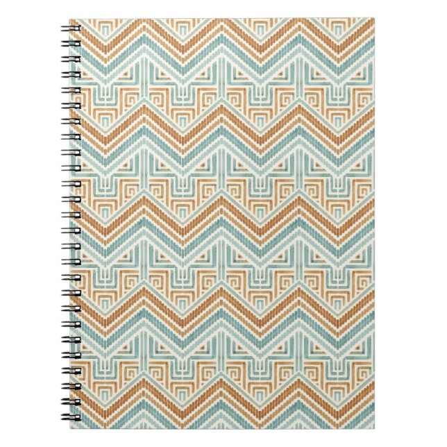 Carnet Labyrinthe côtier aquarelle aqua & terre cuite (Devant)
