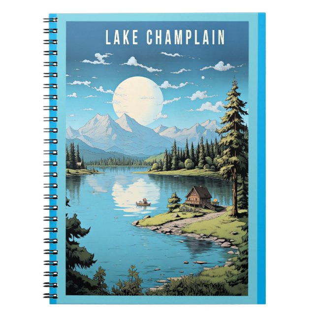 Carnet Lac Champlain, illustration du Vermont, (Devant)