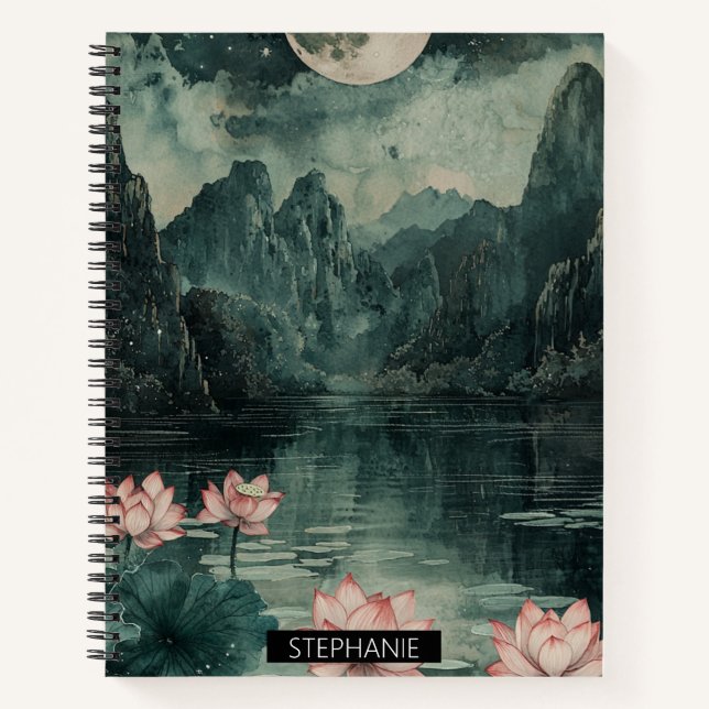 Carnet Lac Lotus au Clair de Lune (8) (Devant)