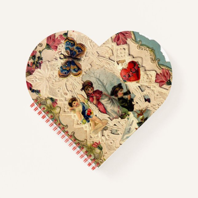 CARNET LACE ANTIQUE VALENTINE, CUPIDE, AMOUREUX ET BOUTTE (Devant)