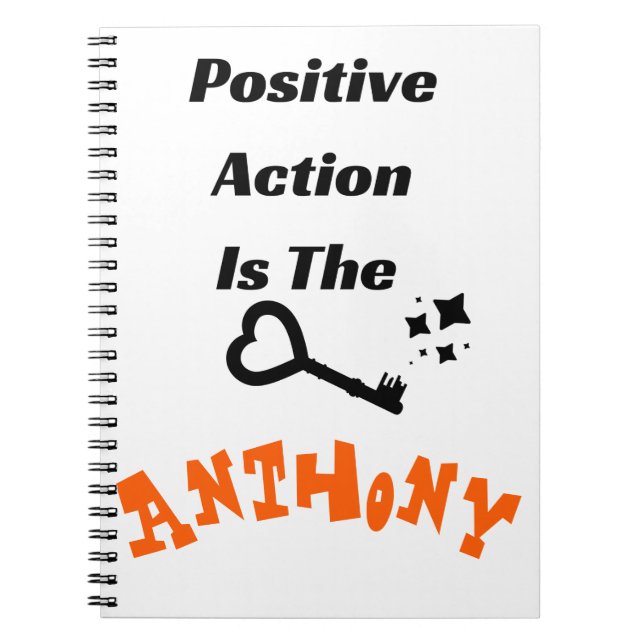 Carnet "L'action positive est la clé" Note personnalisée (Devant)