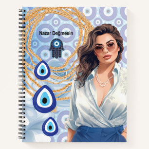 Carnet Lady Boss oeil turc mal, bonne chance affaires