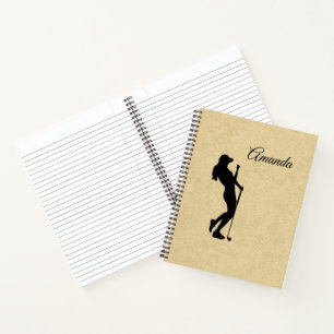 Carnet Lady Golf Sports Design Revêtement en cuir