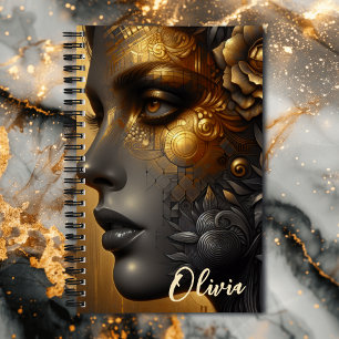 Carnet Lady in Gold Ethereal Art Personnalisé