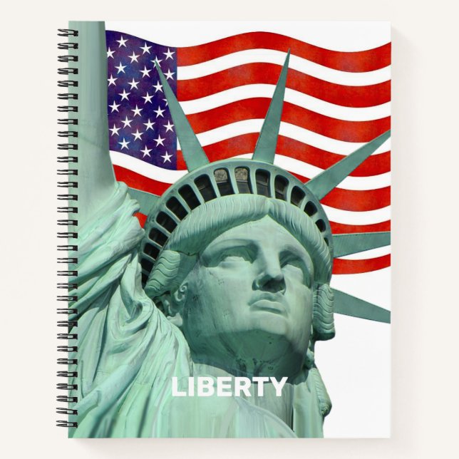 Carnet Lady Liberty et drapeau américain (Devant)