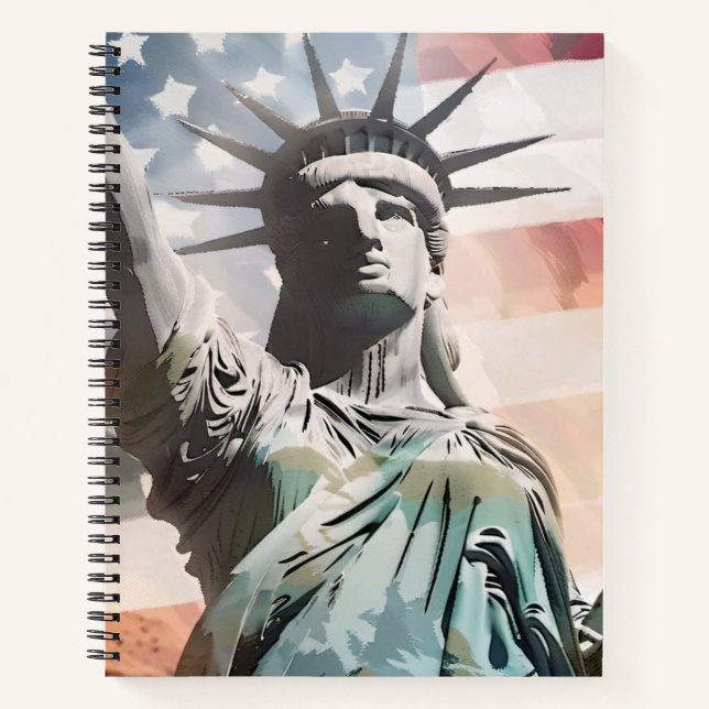 Carnet Lady Liberty et le drapeau américain (Devant)