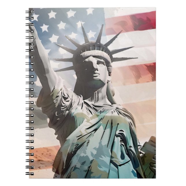 Carnet Lady Liberty et le drapeau américain (Devant)