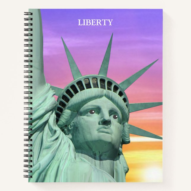 Carnet Lady Liberty sur ciel de lever du soleil (Devant)