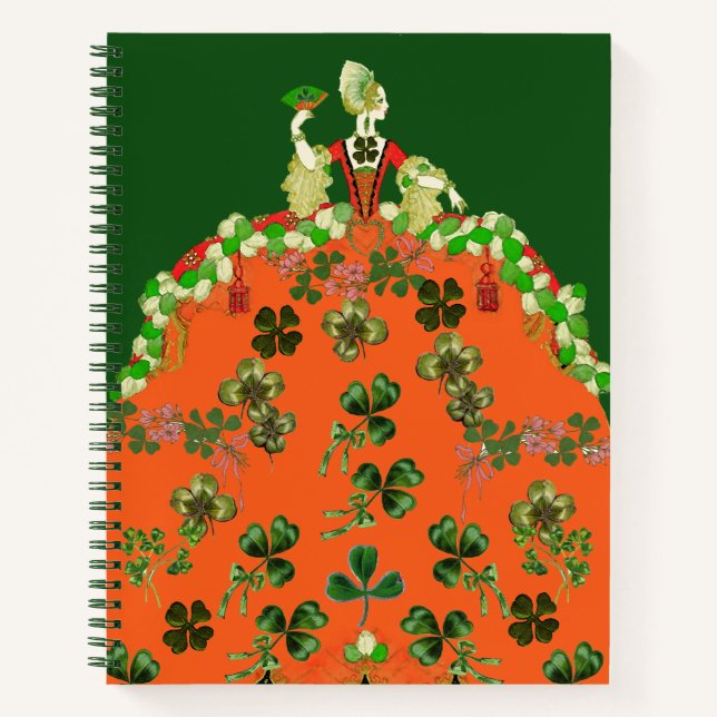 Carnet LADY ORANGE, TRÈFLES Fête de la Saint-Patrick Vert (Devant)