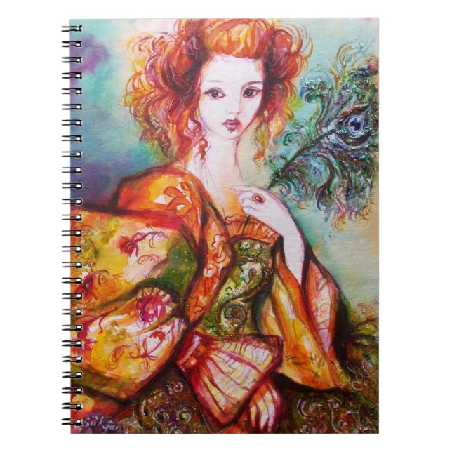 CARNET LADY ROMANTIQUE AVEC PÂTE EN PEACOCK (Devant)