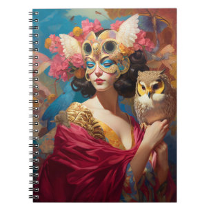 Carnet Lady With Owl Imaginaire Art