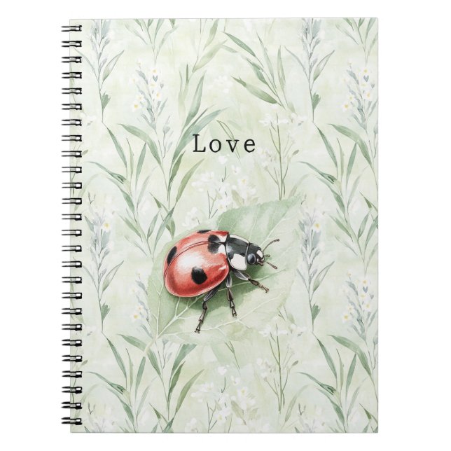 Carnet Ladybug on Leaf Love (Devant)