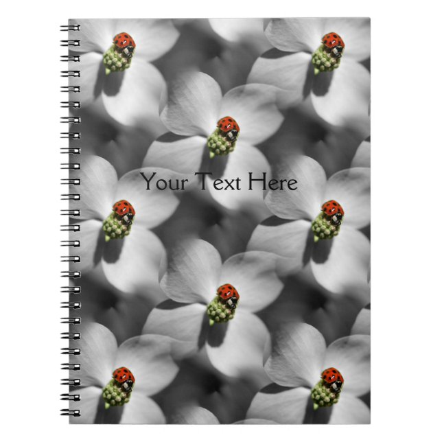 Carnet Ladybug Sur Dogwood Flower Nature Motif (Devant)
