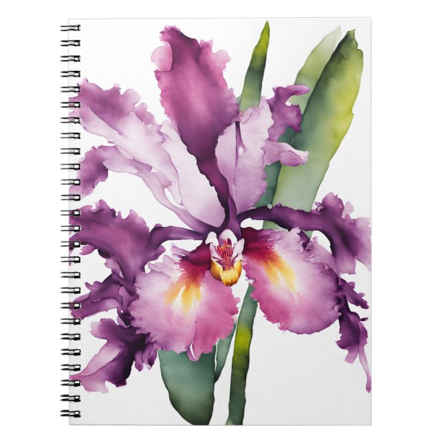 Carnet Laelia - Fleurs aquarelle (Devant)