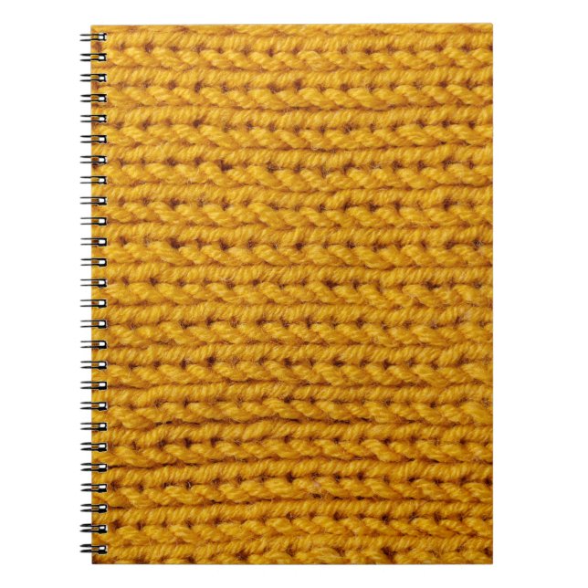 Carnet Laine tricotée jaune, texture haute résolution. (Devant)