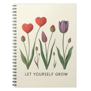 Carnet Laissez-vous grandir Art floral de tulipes en form