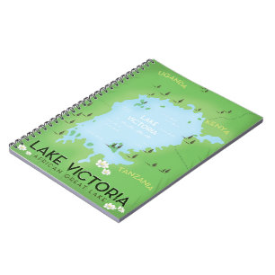 Carnet Lake Victoria Map - Africa Great Lake travel art.