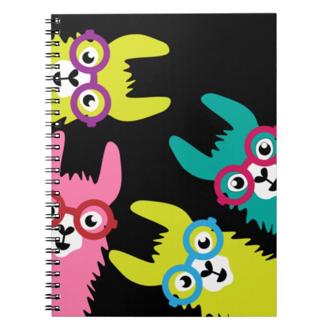 Carnet Lama drôle et coloré Camelidé  (Devant)