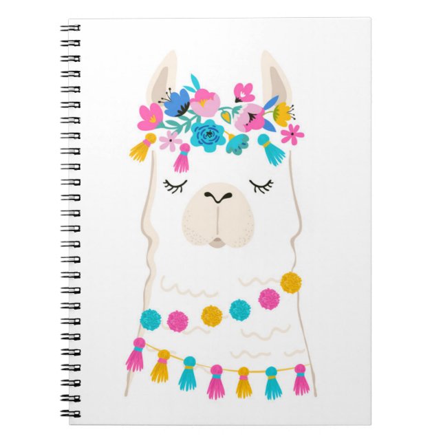 Carnet Lama floral mignon (Devant)