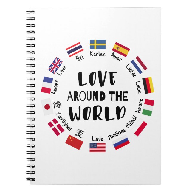 Carnet L'amour autour des langues du monde  (Devant)