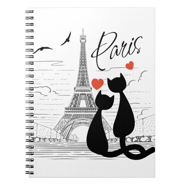 Carnet L'amour des chats à Paris (Devant)