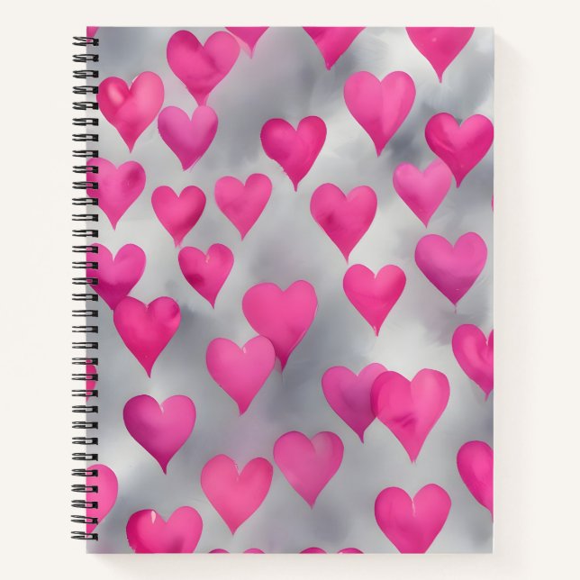 Carnet L'amour en rose et argent (Devant)