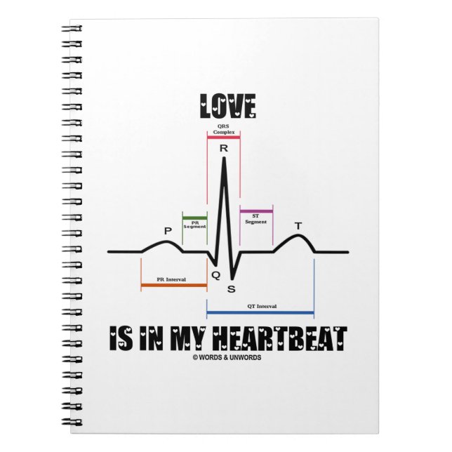 Carnet L'amour est dans mon coeur ECG EKG Electrocardiogr (Devant)