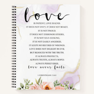 Carnet L'amour est patient, 1 Corinthiens 13:4-8