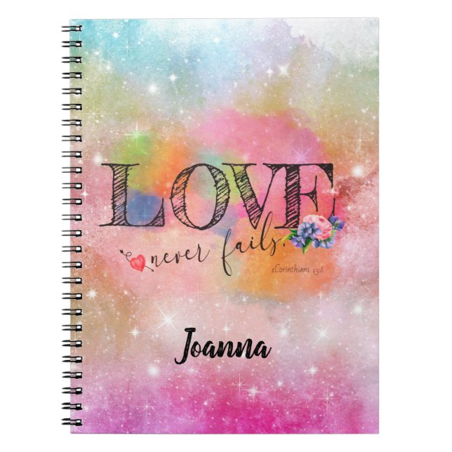 Carnet L'amour ne manque jamais écriture pastel   (Devant)