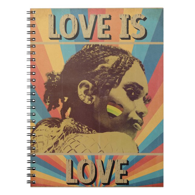 Carnet L'amour Rétro est l'amour Fierté LGBTQ+ (Devant)