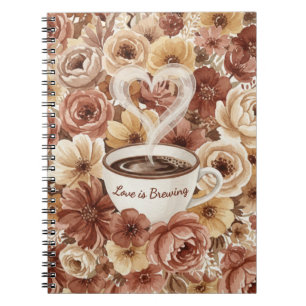 Carnet L'amour se prépare Floral Café Cœur Enterrement de