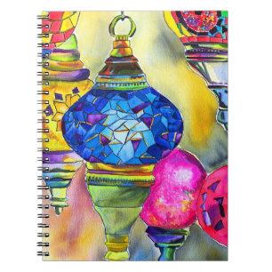 Carnet Lampes turques mosaïque aquarelle art