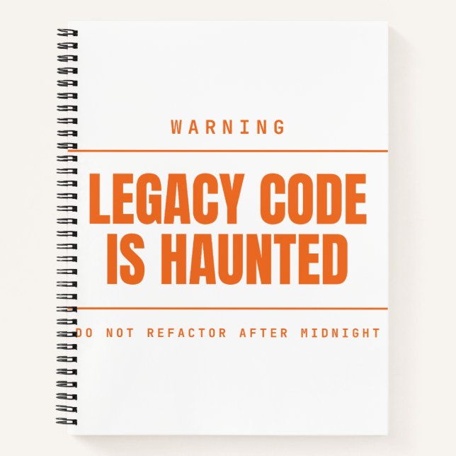 Carnet L'ancien code est hanté Drôle de programmeur dével (Devant)