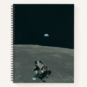 Carnet Lander lunaire Apollo et lever de terre sur la lun
