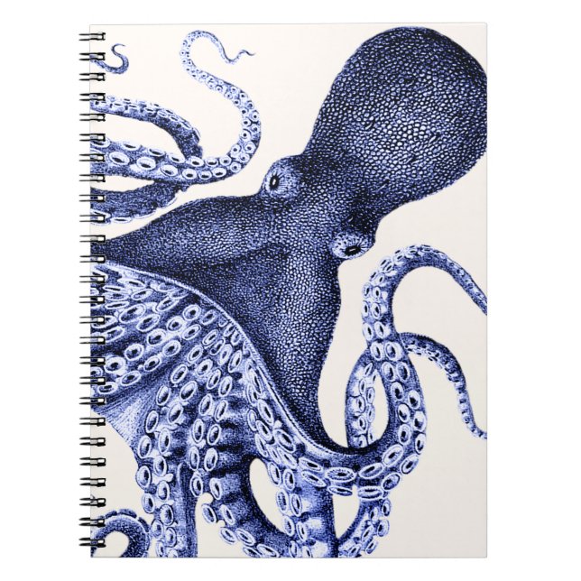 Carnet Landscape Blue Octopus (Devant)