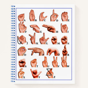 Carnet Langue des signes américaine Alphabet Sourd, Appre