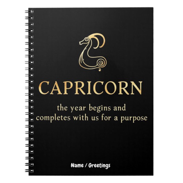 Carnet L'année du Capricorne commence et se termine avec  (Devant)