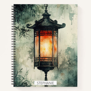 Carnet Lanterne éclairée par la lune Sumi-E Aquarelle (3)