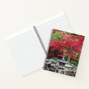 Carnet Lanternes de jardin japonais et feuilles d'érable 