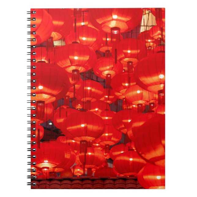 Carnet lanternes rouges traditionnelles décorées pour le  (Devant)