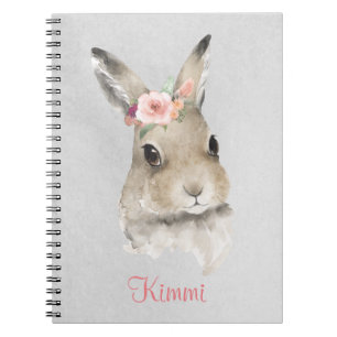 Carnet Lapin Aquarelle Lapin Nom Floral Gray Migné