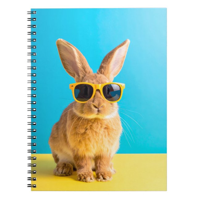 Carnet lapin avec lunettes de soleil (Devant)