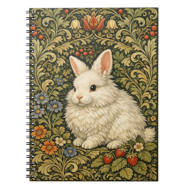 Carnet Lapin blanc art nouveau vintage  (Devant)