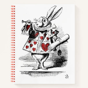 Carnet Lapin blanc aux Coeurs rouges Alice au Pays des me