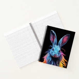 Carnet Lapin bleu génial en feu