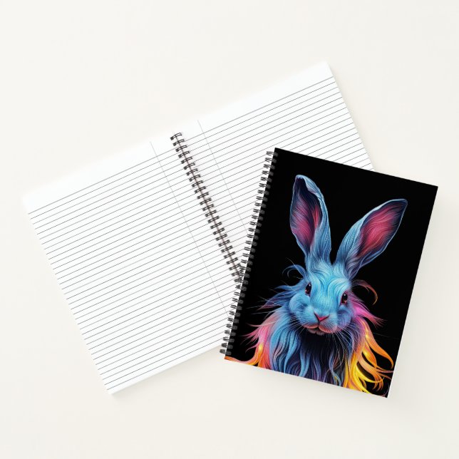 Carnet Lapin bleu génial en feu  (Intérieur)
