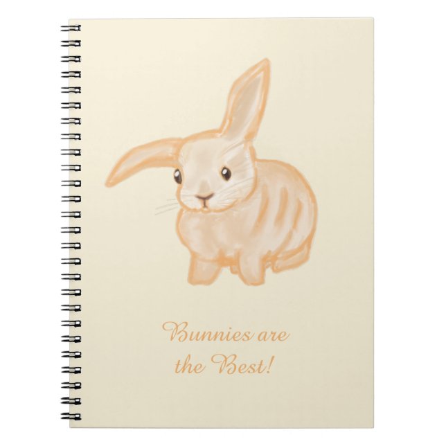 Carnet Lapin brun mignon - transparent sur fond beige.    (Devant)