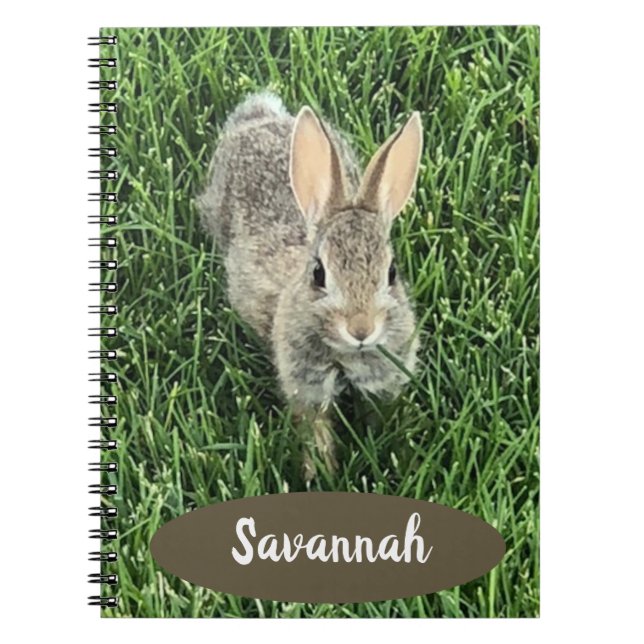 Carnet Lapin de Pâques personnalisé en coton (Devant)